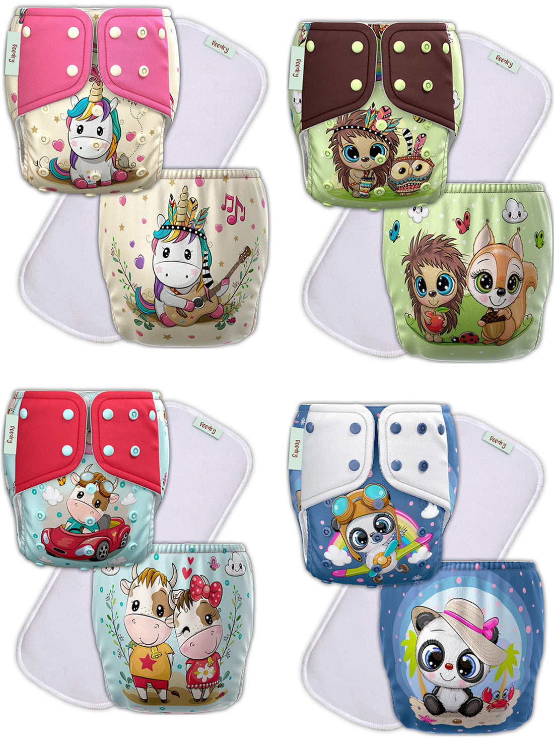 Kids Need Leakage Proof cloth diaper for babies 0 to 3 years High Absorbent 6 Reusable diaper cover 6 Insert pad combo Pack 5-18Kg Adjustable free size Washable Pocket cloth diapers for babies P48 (pack of 4)