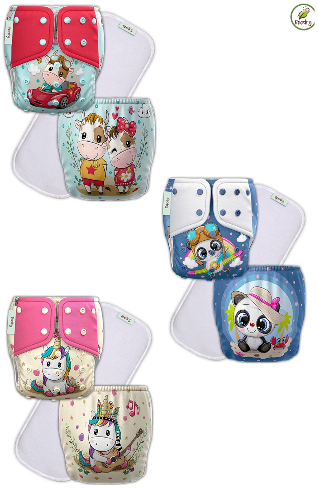 Kids Need Leakage Proof cloth diaper for babies 0 to 3 years High Absorbent 6 Reusable diaper cover 6 Insert pad combo Pack 5-18Kg Adjustable free size Washable Pocket cloth diapers for babies P48 (pack of 3)