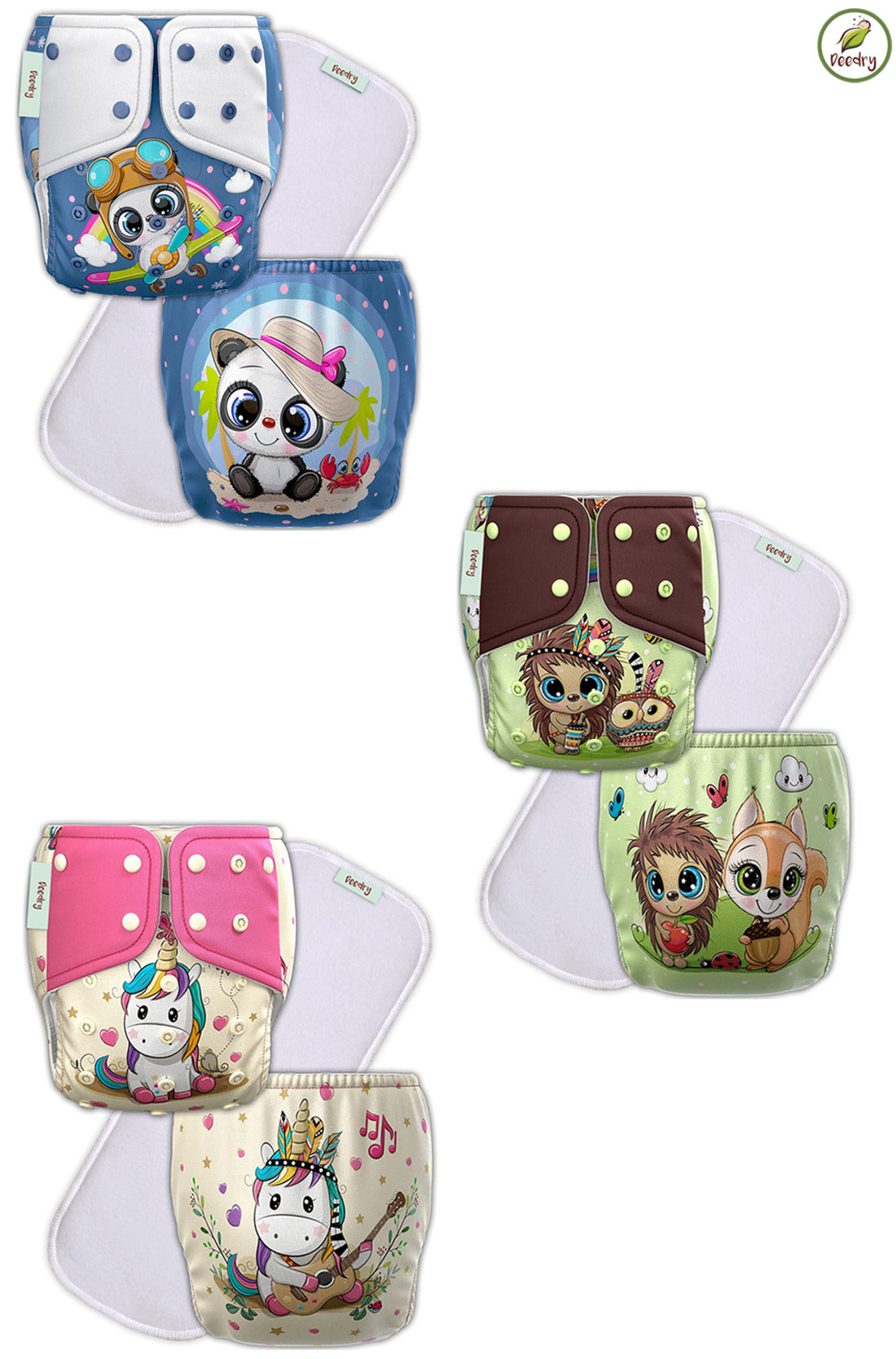 Kids Need Leakage Proof cloth diaper for babies 0 to 3 years High Absorbent 6 Reusable diaper cover 6 Insert pad combo Pack 5-18Kg Adjustable free size Washable Pocket cloth diapers for babies P48 (pack of 3)