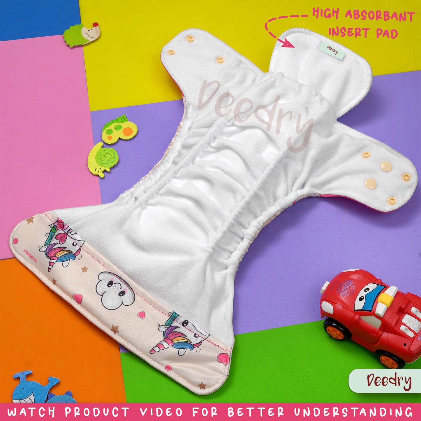 Kids Need Leakage Proof cloth diaper for babies 0 to 3 years High Absorbent 6 Reusable diaper cover 6 Insert pad combo Pack 5-18Kg Adjustable free size Washable Pocket cloth diapers for babies P48 (pack of 2)