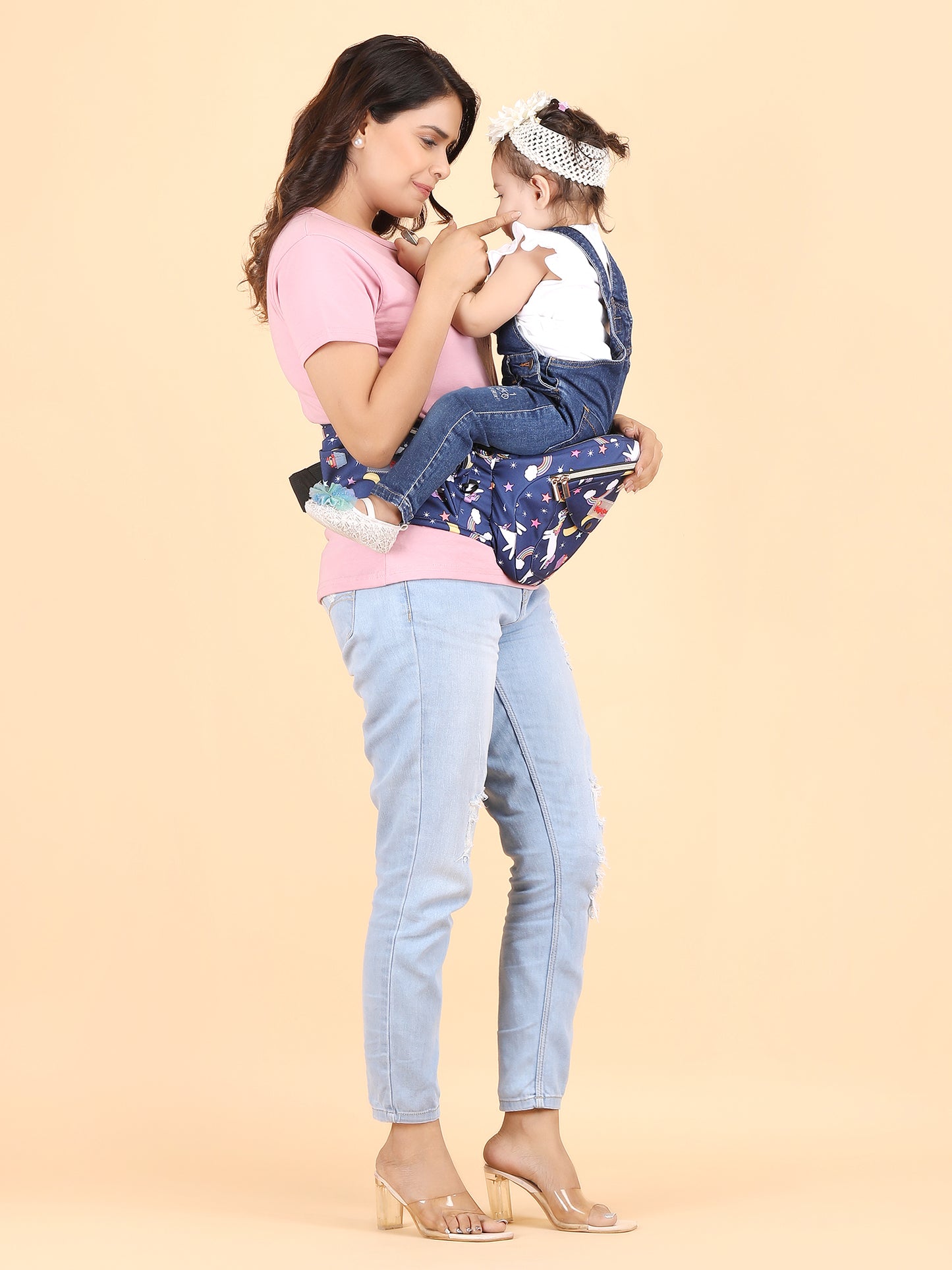 6-in-1 Baby Carrier with Hip Seat, in-Built Mini Diaper Bag & Bottle Holder, Convertible to Sling Carry Bag with Ergonomic Baby Side Carrier, for 5 Months to 36 Months or Upto 20 kgs