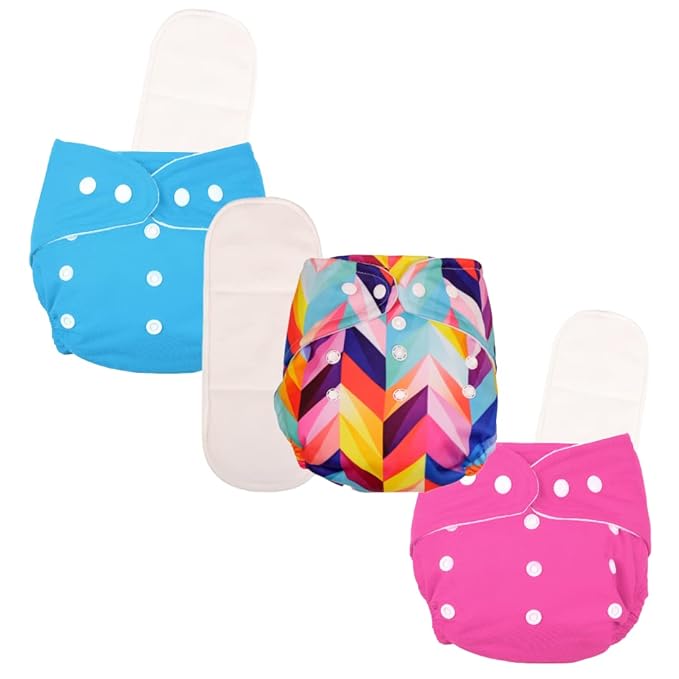 2 Solid + 1 Rainbow Print