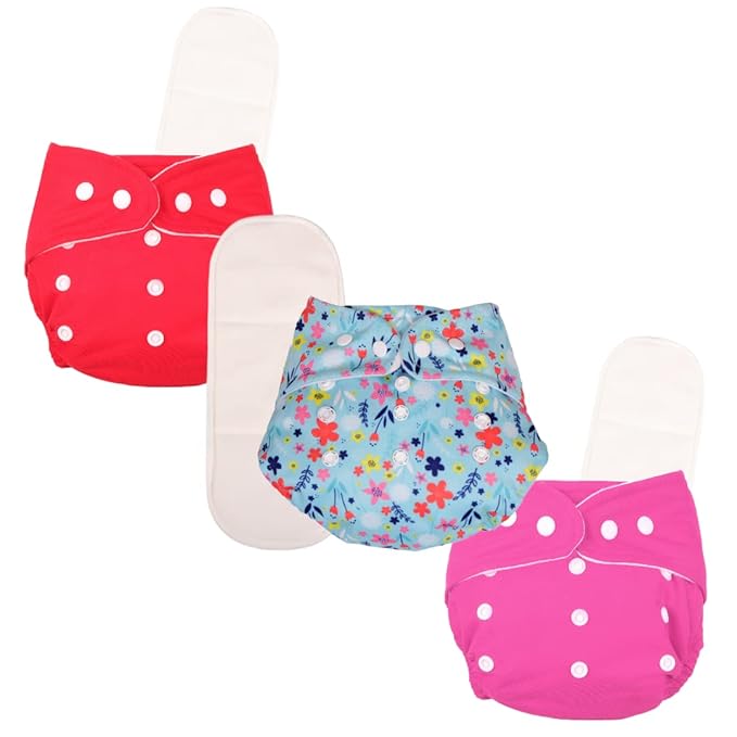 2 Solid + 1 Floral Print