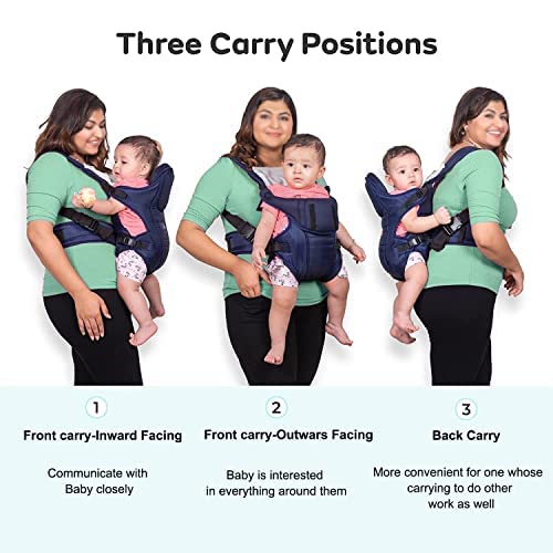 Toddler Adjustable Ergonomic Carrier Cum Kangaroo Bag/Carry Sling wrap/Back-Front Chest Carrier for Baby Infant/Hand Free with Lumbar Support (Black)