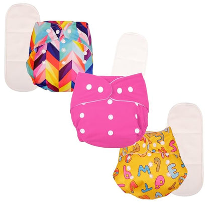1 Pink + 2 Print Diaper