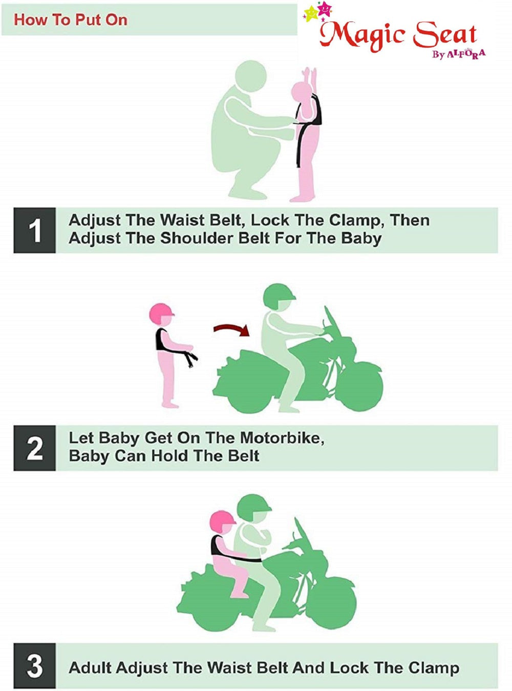 Two Wheeler Safety Belt for Kids,Portable Adjustable Child Pillion Rider Safety Harness for Scooter & Bikes, Toddler Vehicle Belt for Motorcycle for Children(Blue)