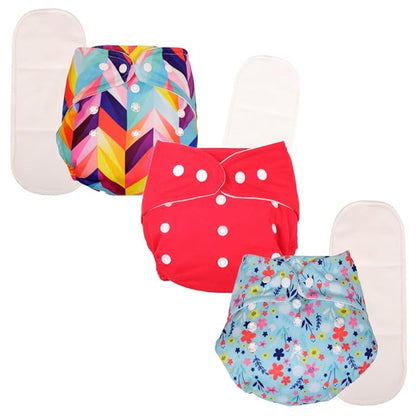 1 Red + 2 Print Diaper
