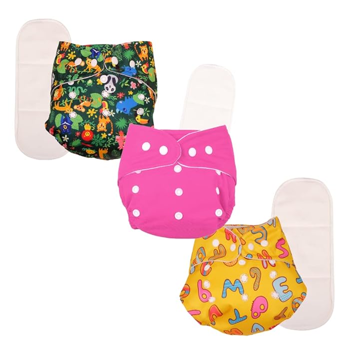 1 Pink + 2 Print Diaper