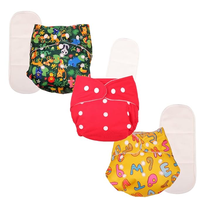 1 Red + 2 Print Diaper
