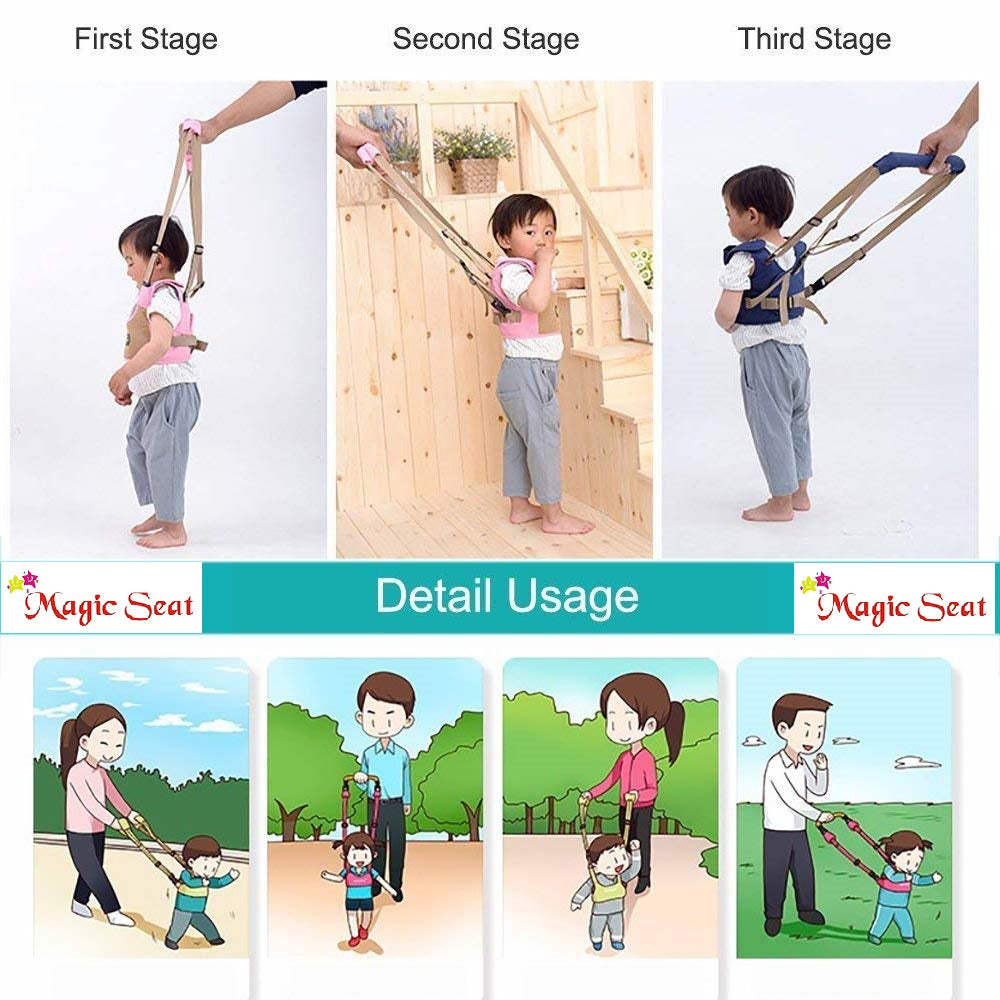 Baby/Toddler Safety Harness Walking Assistant Belt for Baby, Adjustable Shoulder Strap & Dual Foam Chest Support, Lightweight Walking aid, Walking Helper for Infant/Child