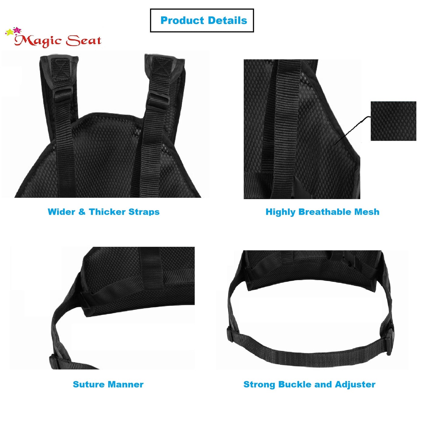 Two Wheeler Safety Belt for Kids,Portable Adjustable Child Pillion Rider Safety Harness for Scooter & Bikes, Toddler Vehicle Belt for Motorcycle for Children(Blue)