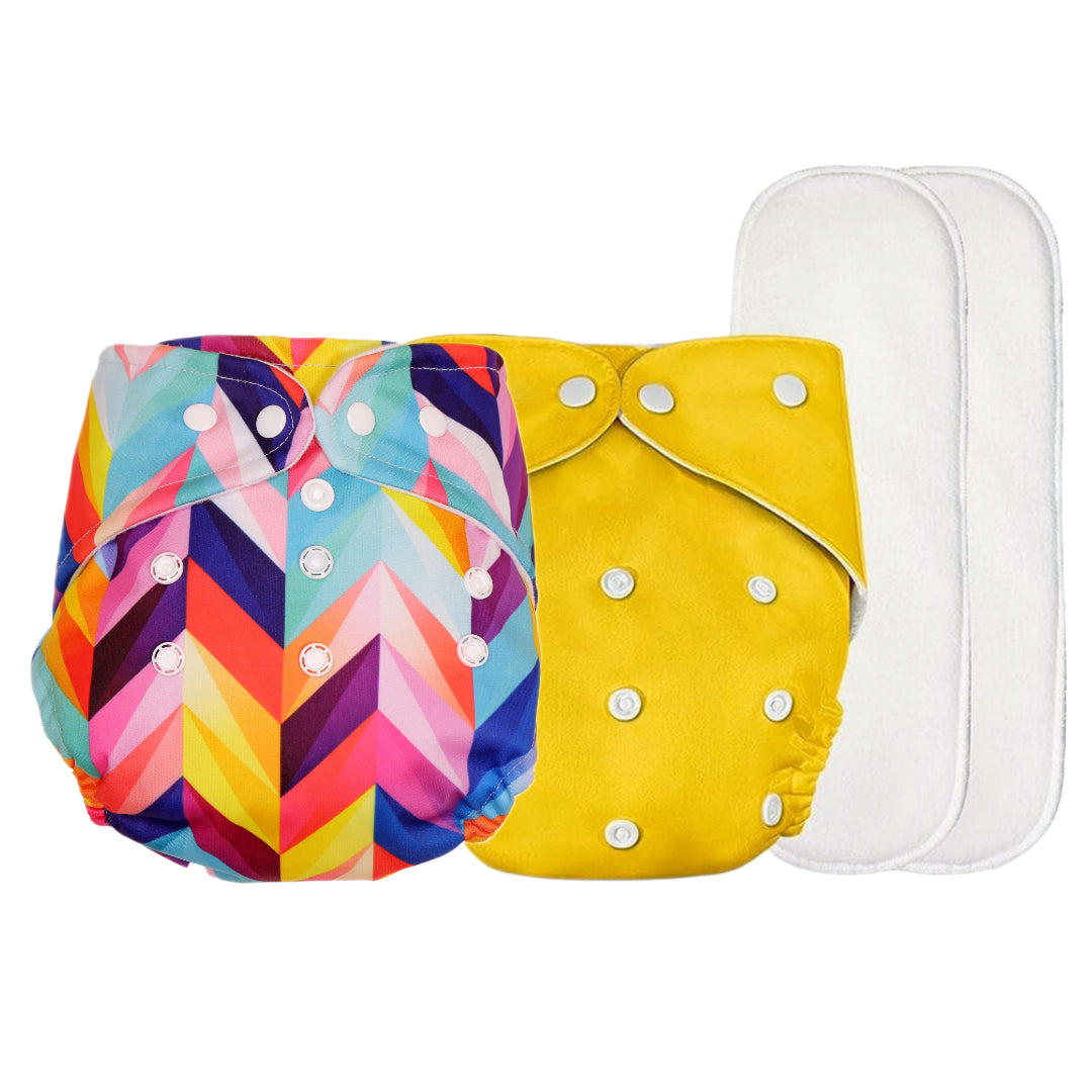 Yellow + Rainbow Print