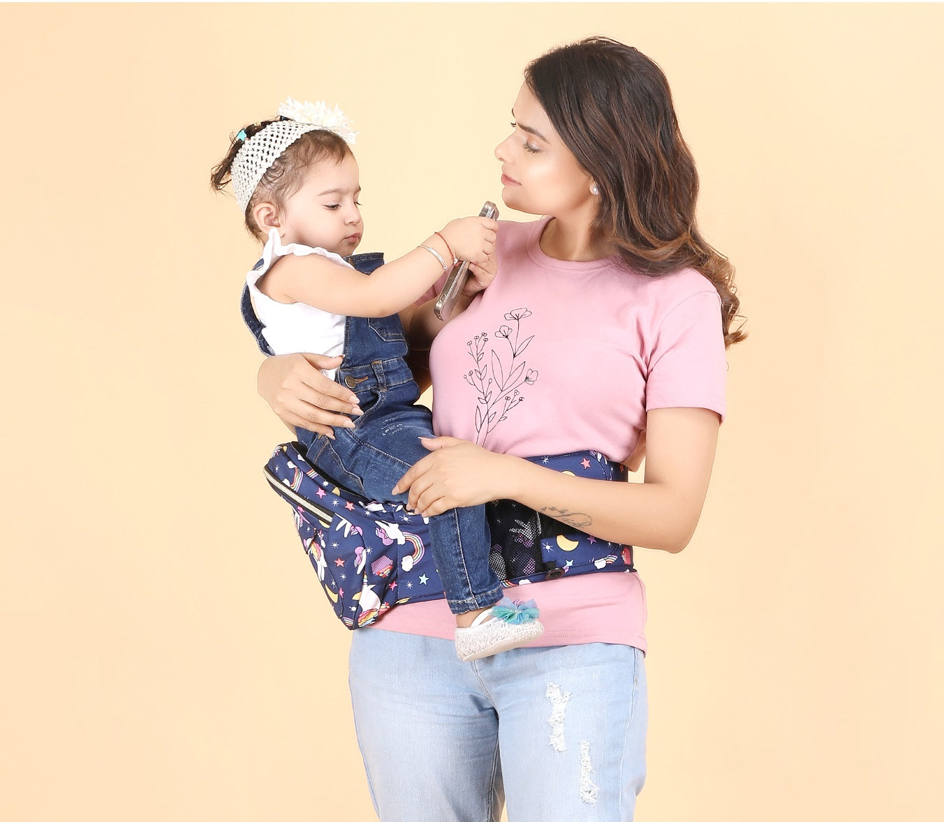 6-in-1 Baby Carrier with Hip Seat, in-Built Mini Diaper Bag & Bottle Holder, Convertible to Sling Carry Bag with Ergonomic Baby Side Carrier, for 5 Months to 36 Months or Upto 20 kgs