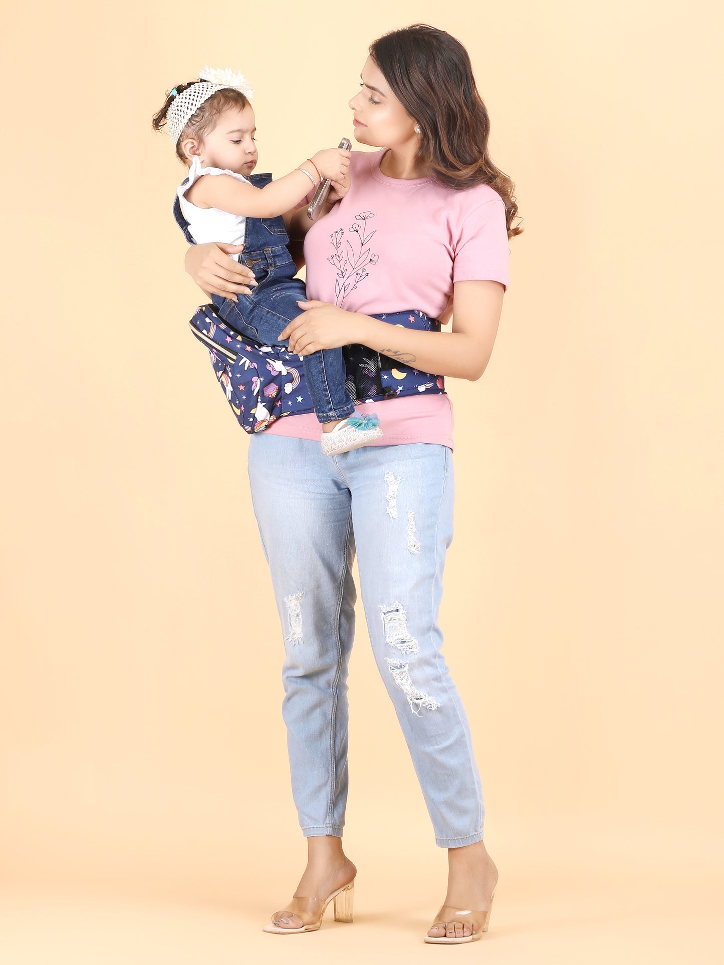 6-in-1 Baby Carrier with Hip Seat, in-Built Mini Diaper Bag & Bottle Holder, Convertible to Sling Carry Bag with Ergonomic Baby Side Carrier, for 5 Months to 36 Months or Upto 20 kgs